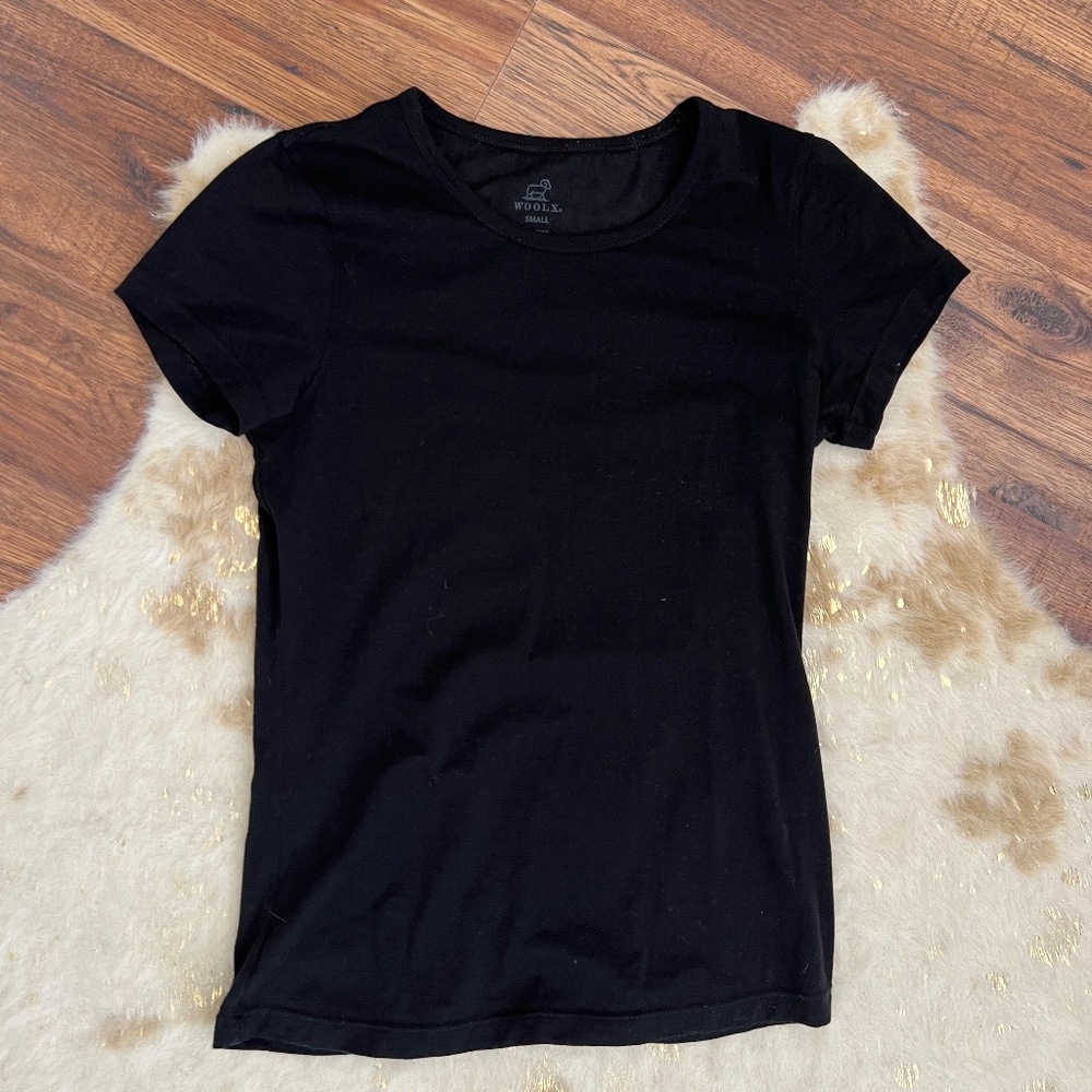 WoolX Black Short Sleeve Tee Size Small